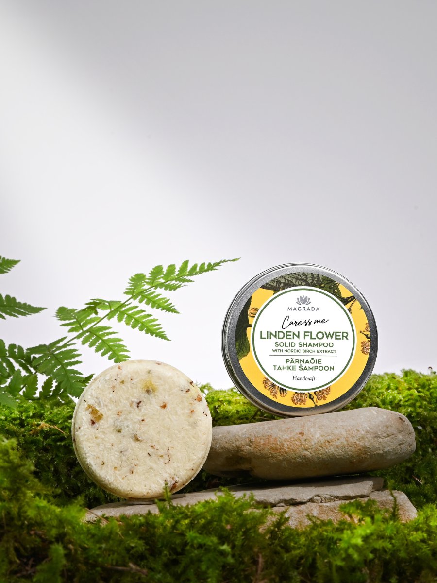 Linden flower solid shampoo bar with Nordic birch extract for hair growth